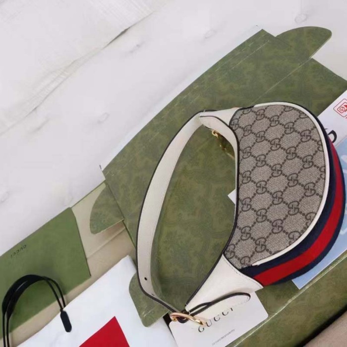 Gucci Women Ophidia GG Mini Bag Beige Ebony GG Supreme Canvas
