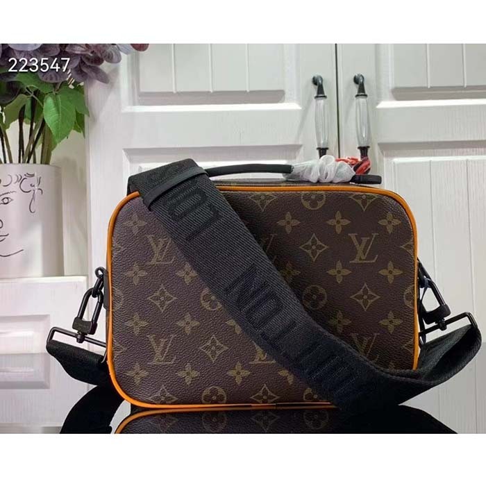 Louis Vuitton LV Unisex S Lock Messenger Brown Radiant Sun Monogram Macassar Coated Canvas