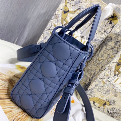 Dior Women Small Lady Dior My Abcdior Bag Royal Blue Cannage Lambskin