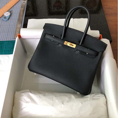 Hermes Women Birkin 30 Bag in Epsom Leather with Gold Hardware-Black