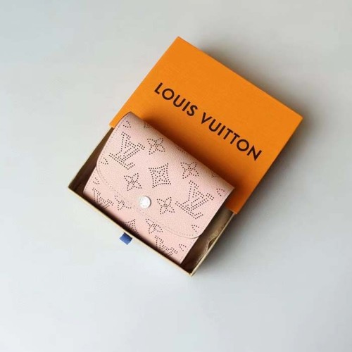 Louis Vuitton LV Unisex Iris Compact Wallet Mahina Perforated Calf Leather