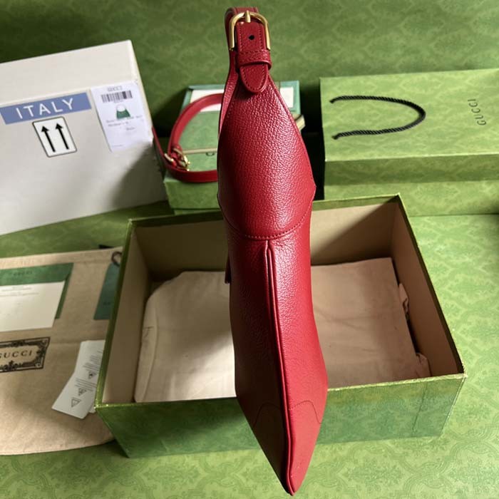 Gucci Women GG Aphrodite Medium Shoulder Bag Red Soft Leather Double G