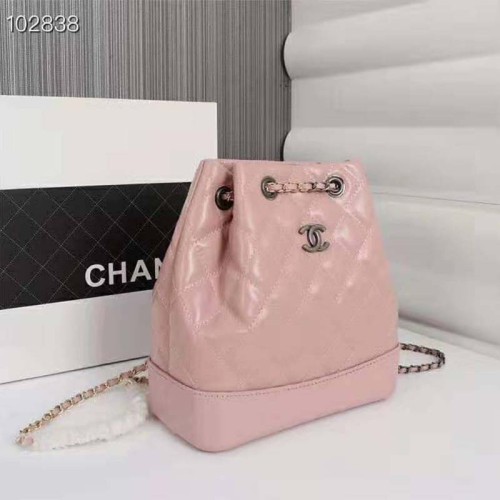 Chanel Women Chanel's Gabrielle Small Hobo Bag in Aged Smooth Calfskin-Pink