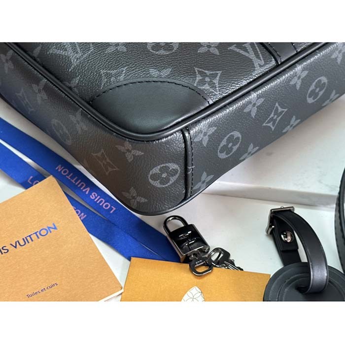 Louis Vuitton LV Uniisex Porte-Documents Voyage PM Monogram Eclipse Coated Canvas