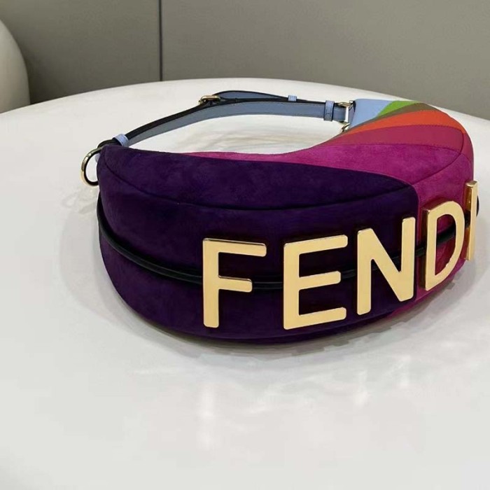 Fendi Women FF Fendigraphy Small Leather Bag Multicolor Inlay