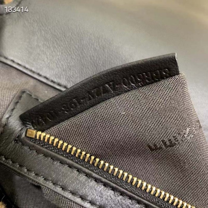 Fendi Women FF Baguette Brown Sheepskin Sheep Fur Calfskin Bag