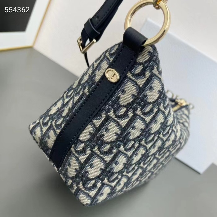 Dior Women CD Diorstar Hobo Bag Chain Blue Dior Oblique Jacquard Reference: S3202UTZQ_M928