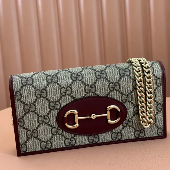 Gucci Women Horsebit 1955 Wallet with Chain 621892FAD6L9756