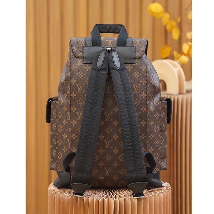 Louis Vuitton LV Unisex Christopher PM Backpack Monogram Canvas Body Flap Opening