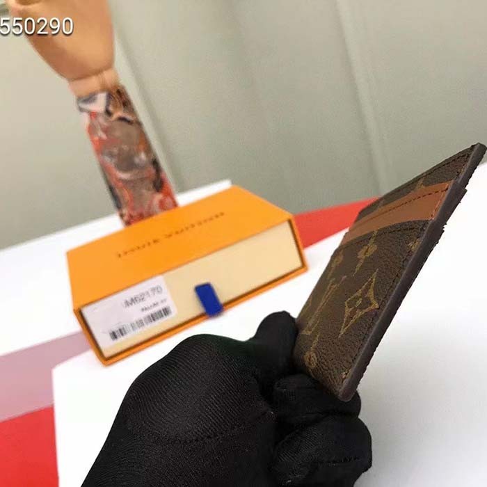 Louis Vuitton LV Unisex Double Card Holder Radiant Sun Monogram Macassar Coated Canvas