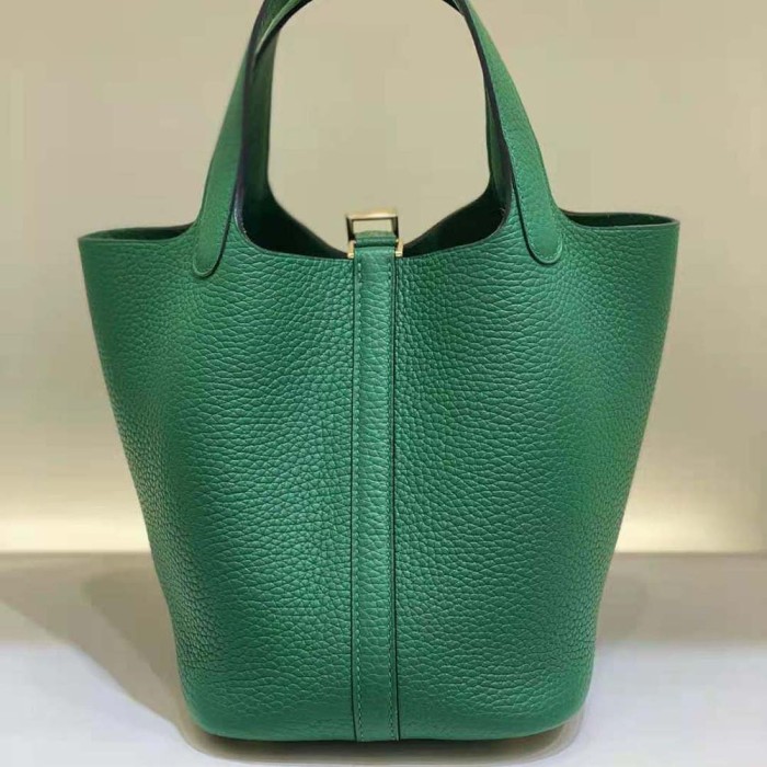 Hermes Women Picotin Lock 18cm in Cowhide leather-Green