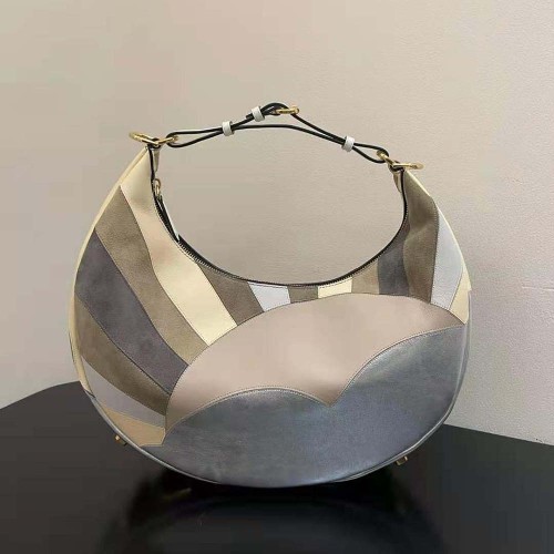 Fendi Women Fendigraphy Medium Leather Bag with Multicolor Inlay