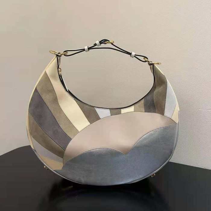 Fendi Women Fendigraphy Medium Leather Bag with Multicolor Inlay