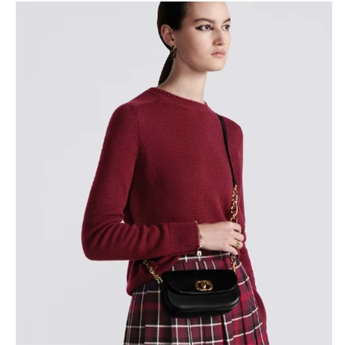 Dior Women CD Small 30 Montaigne Avenue Bag Black Box Calfskin