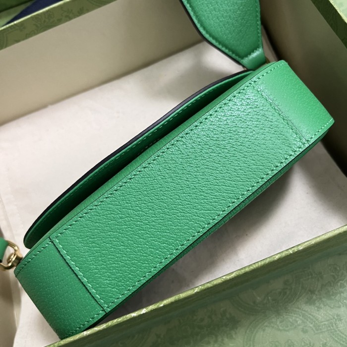 Gucci Unisex GG Adidas x Gucci Mini Bag Green Leather Off White Trefoil Print