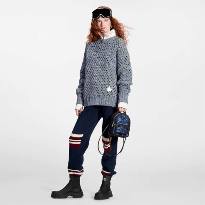 Louis Vuitton LV Unisex Pillow Palm Springs Mini Backpack Navy Blue Recycled Metallic Nylon