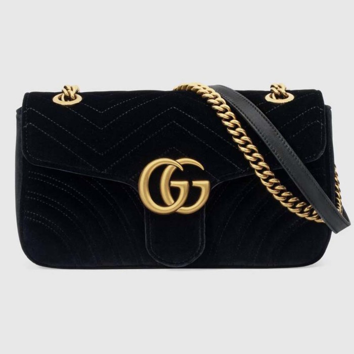 Gucci Women GG Marmont Velvet Shoulder Bag