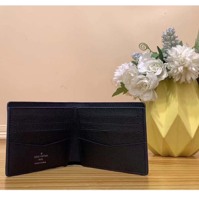 Louis Vuitton LV Unisex Slender Wallet Abyss Blue Monogram Aquagarden Coated Canvas