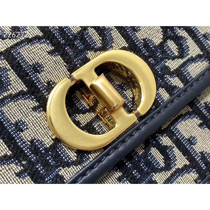 Dior Women CD 30 Montaigne Avenue Bag Blue Dior Oblique Jacquard