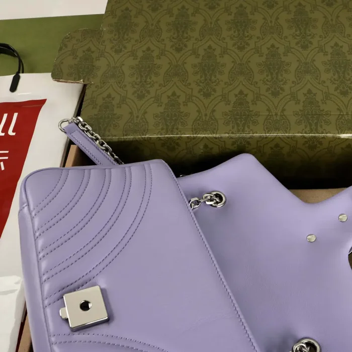 Gucci Women GG Marmont Small Shoulder Bag-Purple 837280AAFA15306