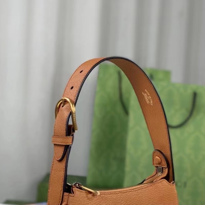 Gucci Women GG Aphrodite Mini Shoulder Bag Double G Orange Soft Leather