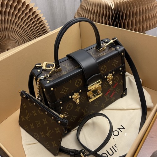 Louis Vuitton LV Unisex Petite Malle V. Monogram Coated Canvas S-Lock