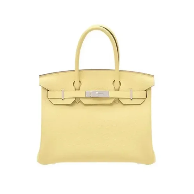 Hermes Birkin 30 Bag in Epsom Leather with Gold Hardware-Yellow/Silver