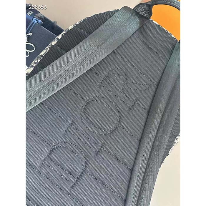 Dior Unisex CD Dior 8 Backpack Beige Black Dior Oblique Jacquard