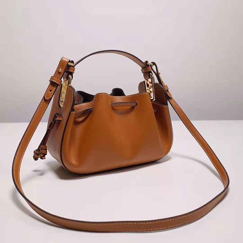 Fendi Women Pomodorino Brown Leather Mini-Bag