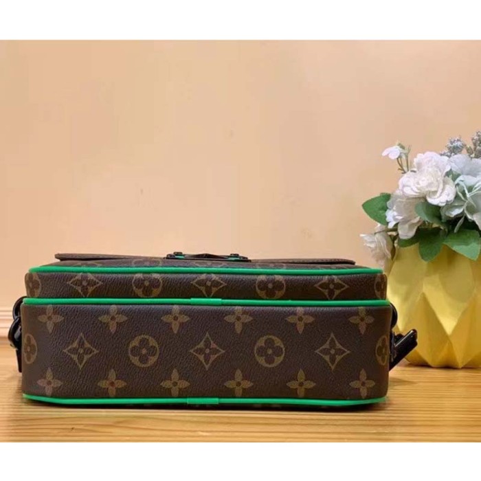 Louis Vuitton LV Unisex S Lock Messenger Brown Monogram Macassar Coated Canvas