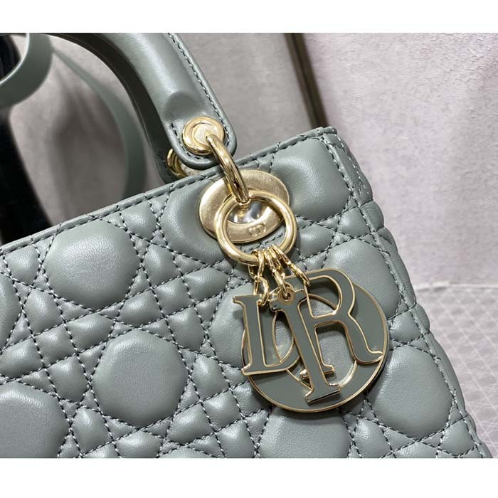 Dior Women CD Small Lady Dior My ABCDior Bag Cedar Green Cannage Lambskin