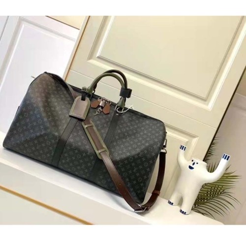 Louis Vuitton LV Unisex Keepall Bandoulière 45 Bag Coated Canvas Cowhide Leather