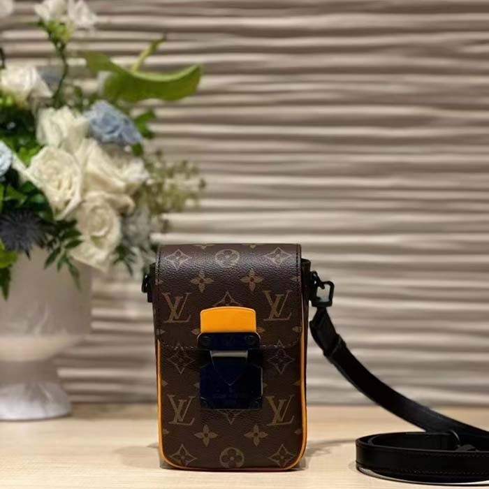 Louis Vuitton LV Unisex S-Lock Vertical Wearable Wallet Radiant Sun Monogram Macassar Coated Canvas