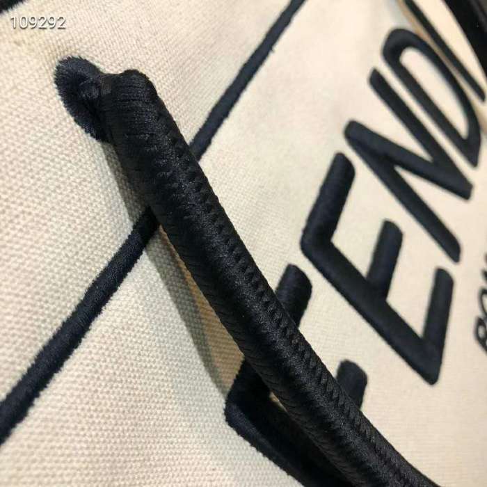 Fendi Women Large Fendi Roma Shopper Undyed Canvas Shopper Bag