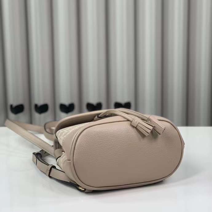 Gucci Unisex Ophidia Mini Backpack Beige White GG Supreme Canvas Double G