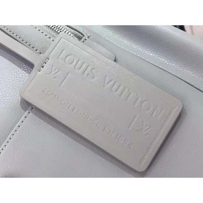 Louis Vuitton LV Unisex New Backpack Gray Aerogram Cowhide Leather Textile Lining