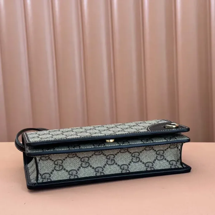 Gucci Women GG Emblem Mini Shoulder Bag-Black 820688FAD6L9741