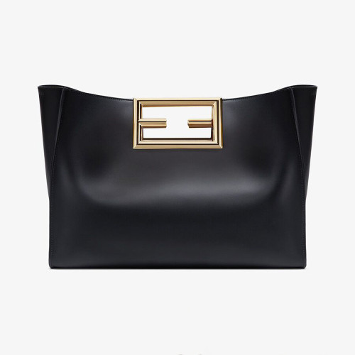 Fendi Women Way Medium Made of Camellia-Colored Leather Bag-Black