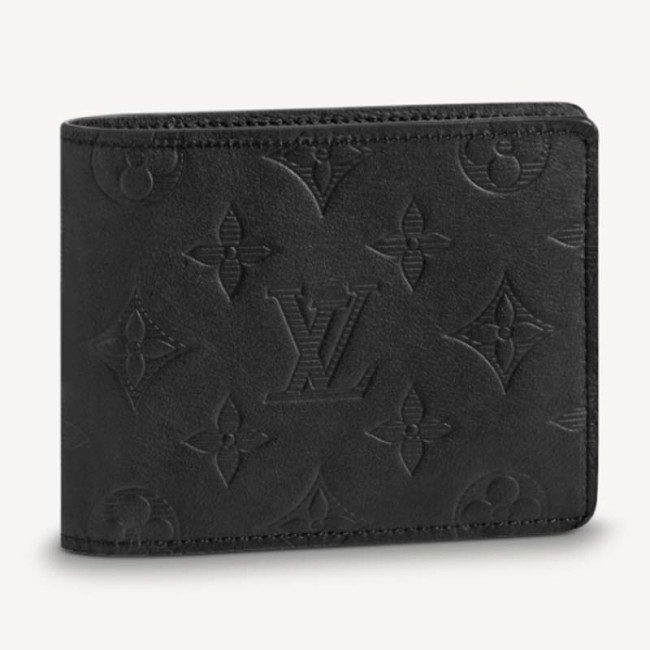 Louis Vuitton LV Unisex Multiple Wallet Black Monogram Shadow Calf Leather Cowhide