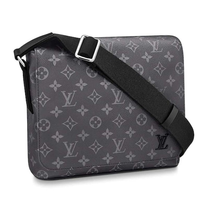 Louis Vuitton LV Men District PM Bag in Monogramme Eclipse Canvas-Grey