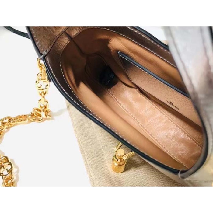 Gucci Women Jackie 1961 Lamé Mini Bag Silver Lamé Leather