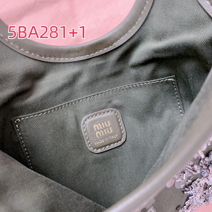 5BA281 miu new beaded embroidered ivy bag