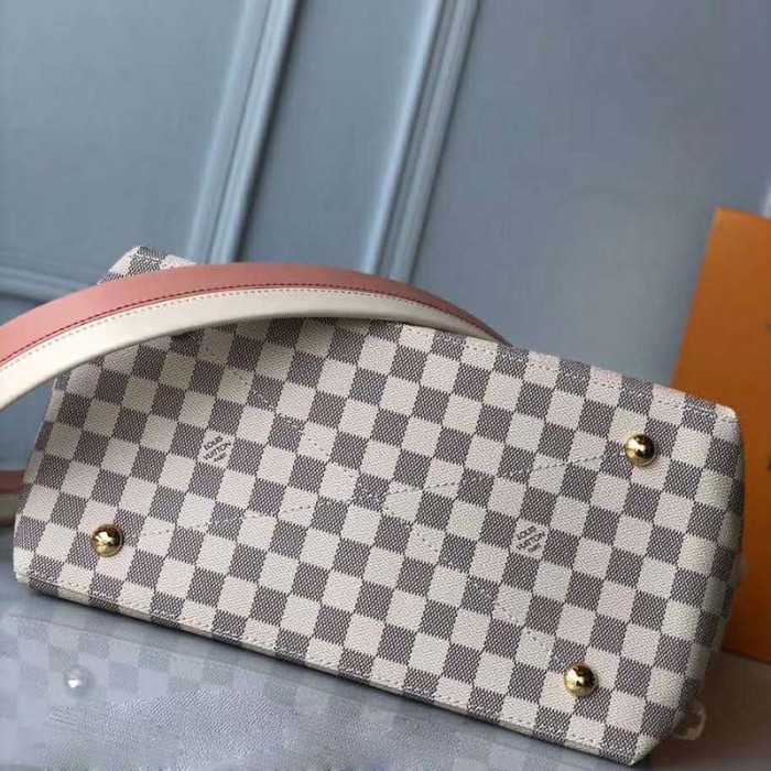 Louis Vuitton LV Women Beaubourg Hobo MM Damier Azur Coated Canvas