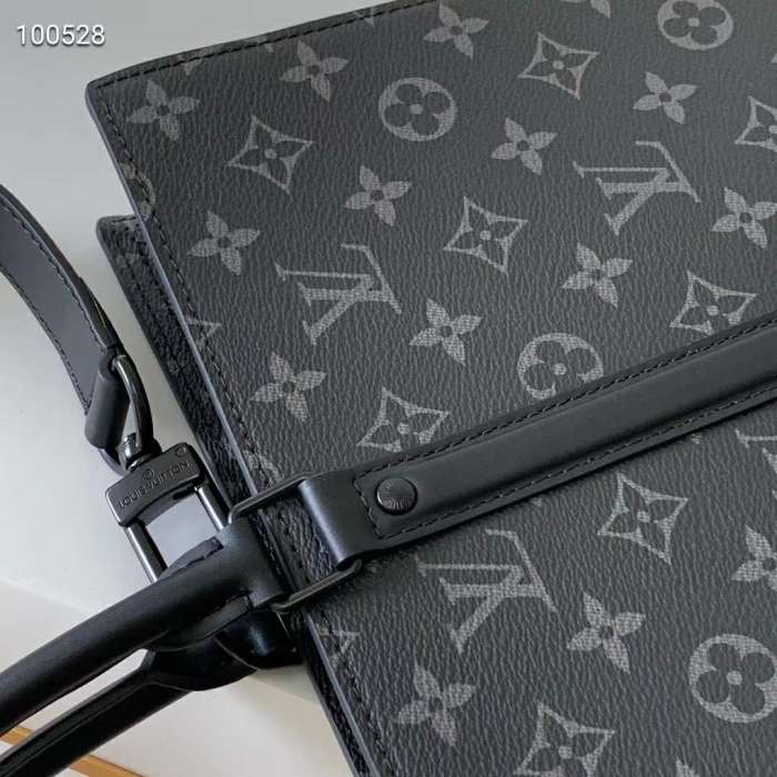 Louis Vuitton LV Unisex Sac Plat Horizontal Zipper Monogram Eclipse Canvas