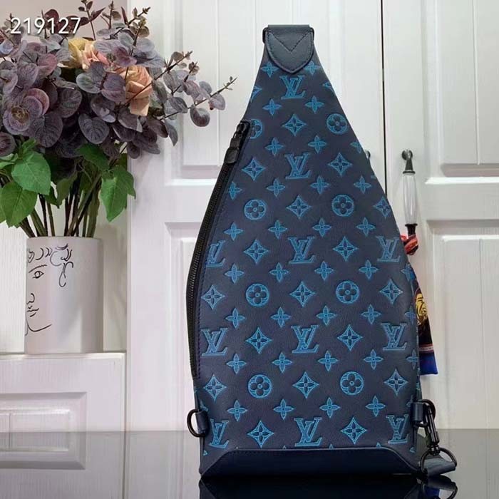 Louis Vuitton LV Unisex Duo Slingbag Navy River Blue Calf Leather