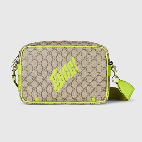 Gucci Unisex Medium Crossbody Bag with Print-Yellow 839380