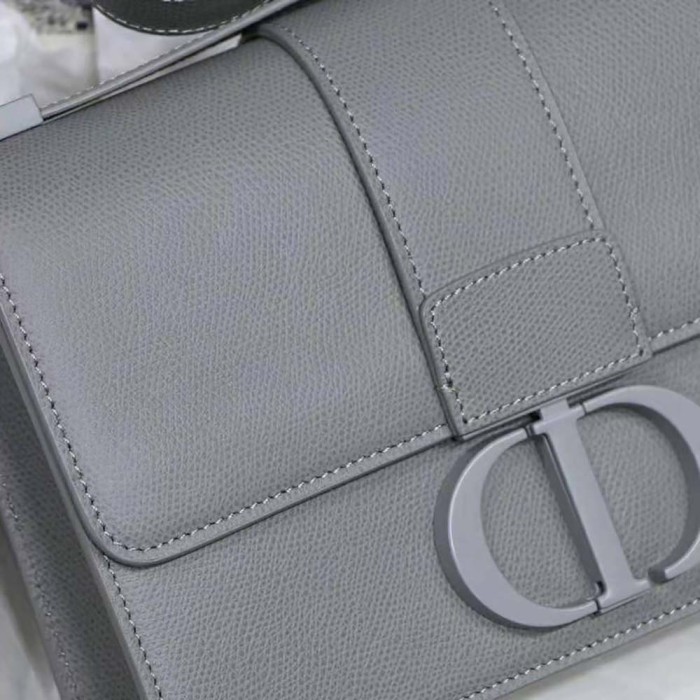 Dior Women 30 Montaigne Bag Ultramatte Grained Calfskin-Silver