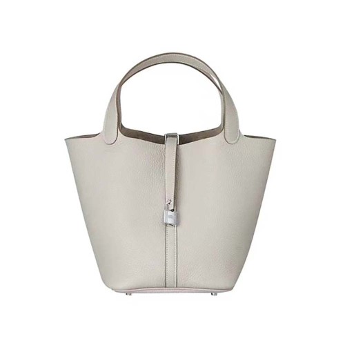 Hermes Women Picotin Lock 22cm in Cowhide leather-White