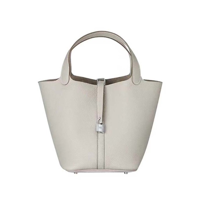 Hermes Women Picotin Lock 22cm in Cowhide leather-White