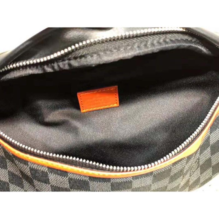 Louis Vuitton LV Men Damier Cobalt Race Discovery Bumbag in Monogram Canvas-Orange